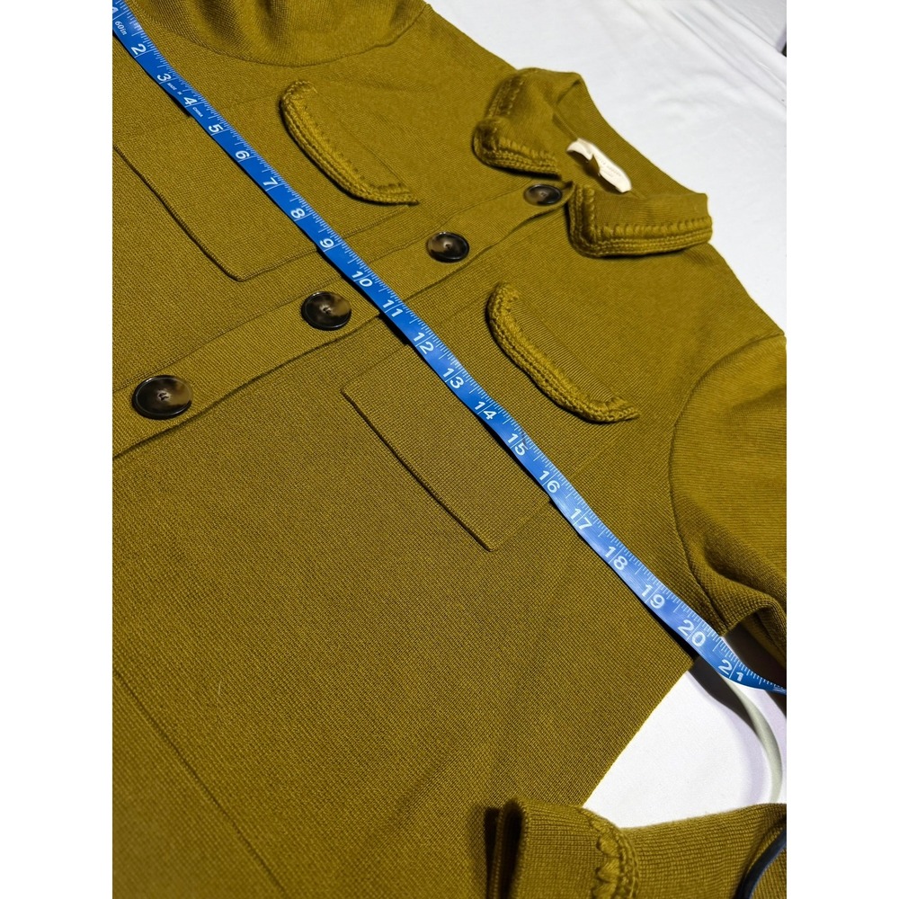 SEZANE Betty Cardigan Jacket Merino Wool Khaki Green Olive - Picture 10 of 11